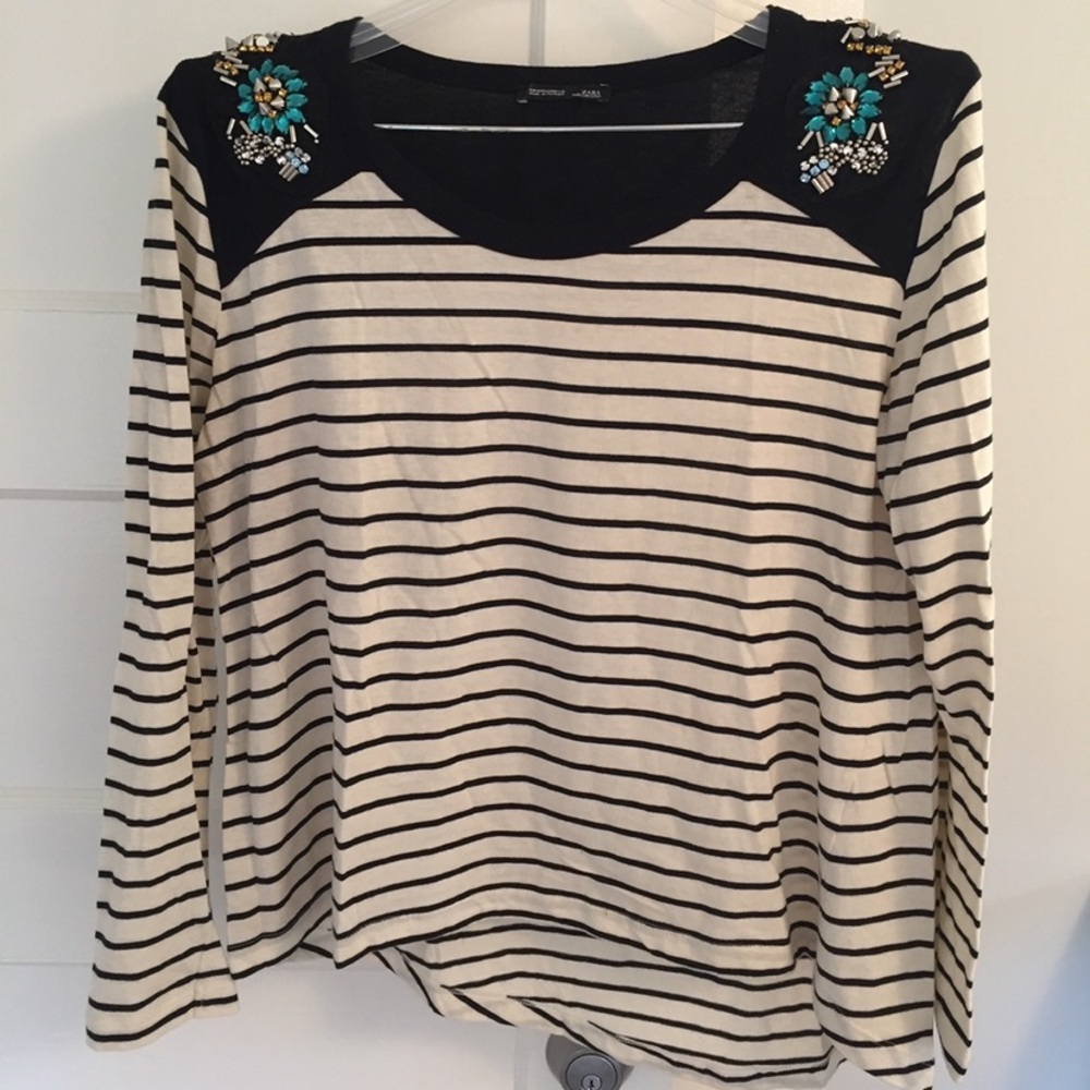 Striped Beaded Zara Top
